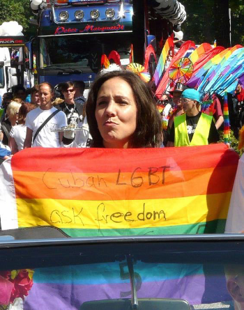 Mariela Castro, attending an LGBT rally in Cuba.